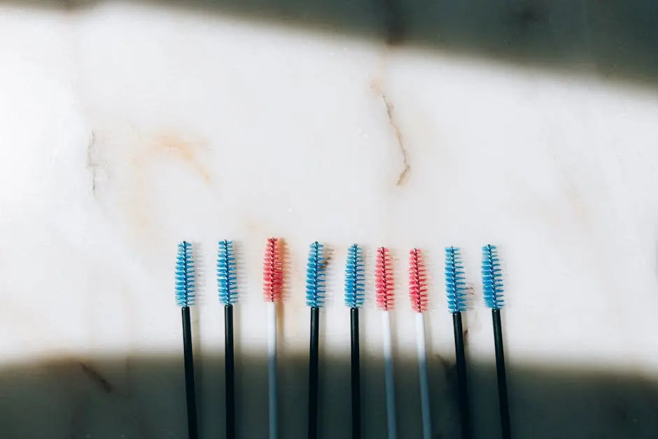 Eyelash Brushes in Close-up Shot