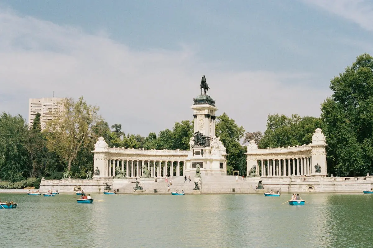 Monument to Alfonso XII in Buen Retrio Park in Madrid, Spain
