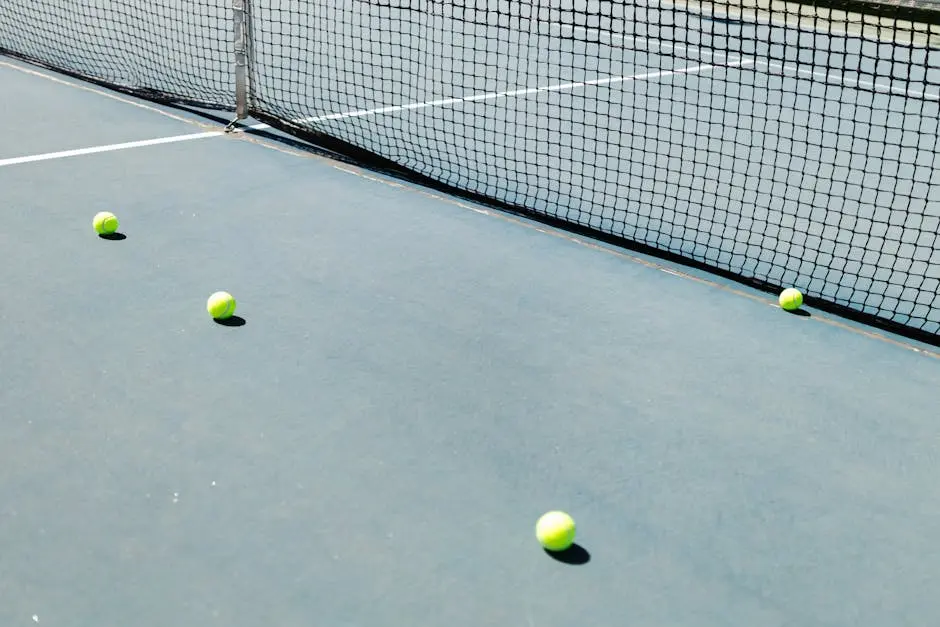 Tennis Ball on Tennis Court