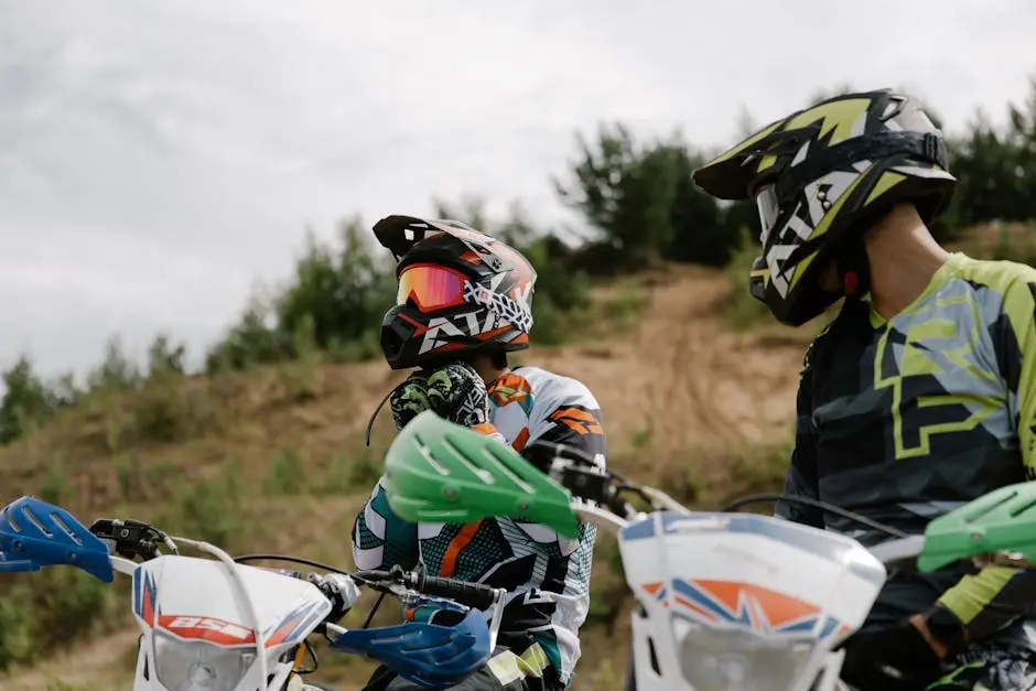 Men Wearing Motocross Helmets