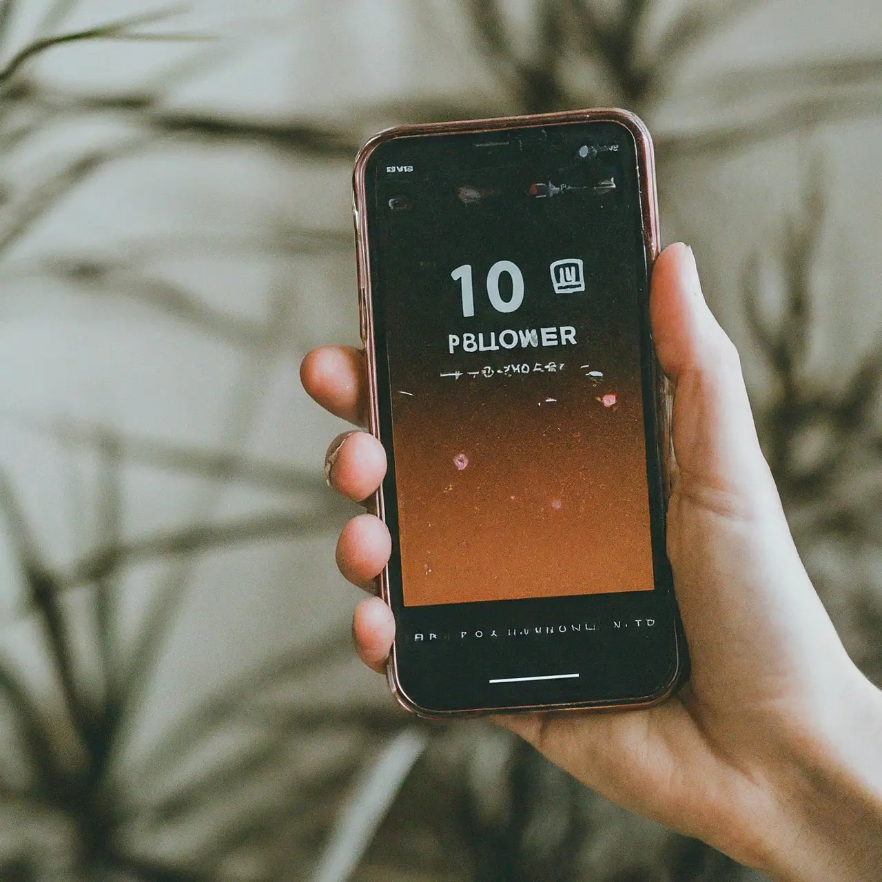 A smartphone showing a growing Instagram follower count. 35mm stock photo