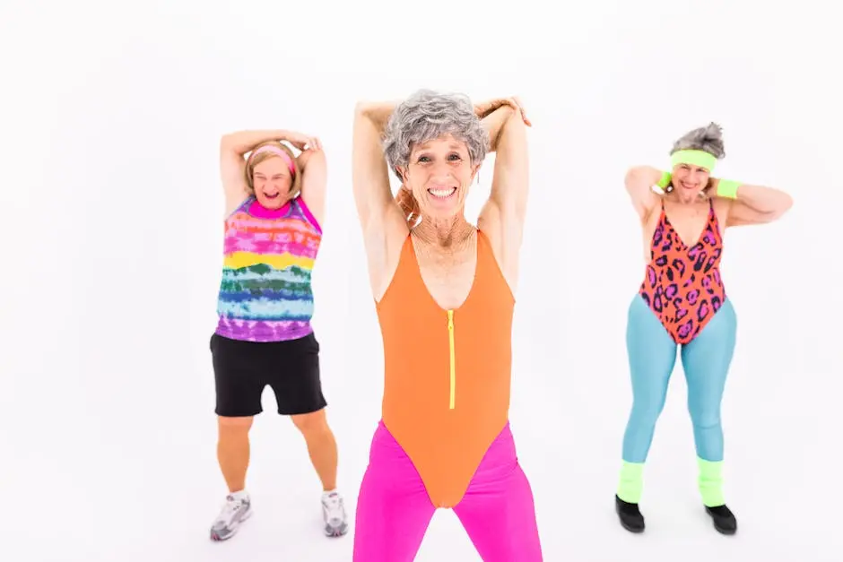 Three Women Doing Aerobics