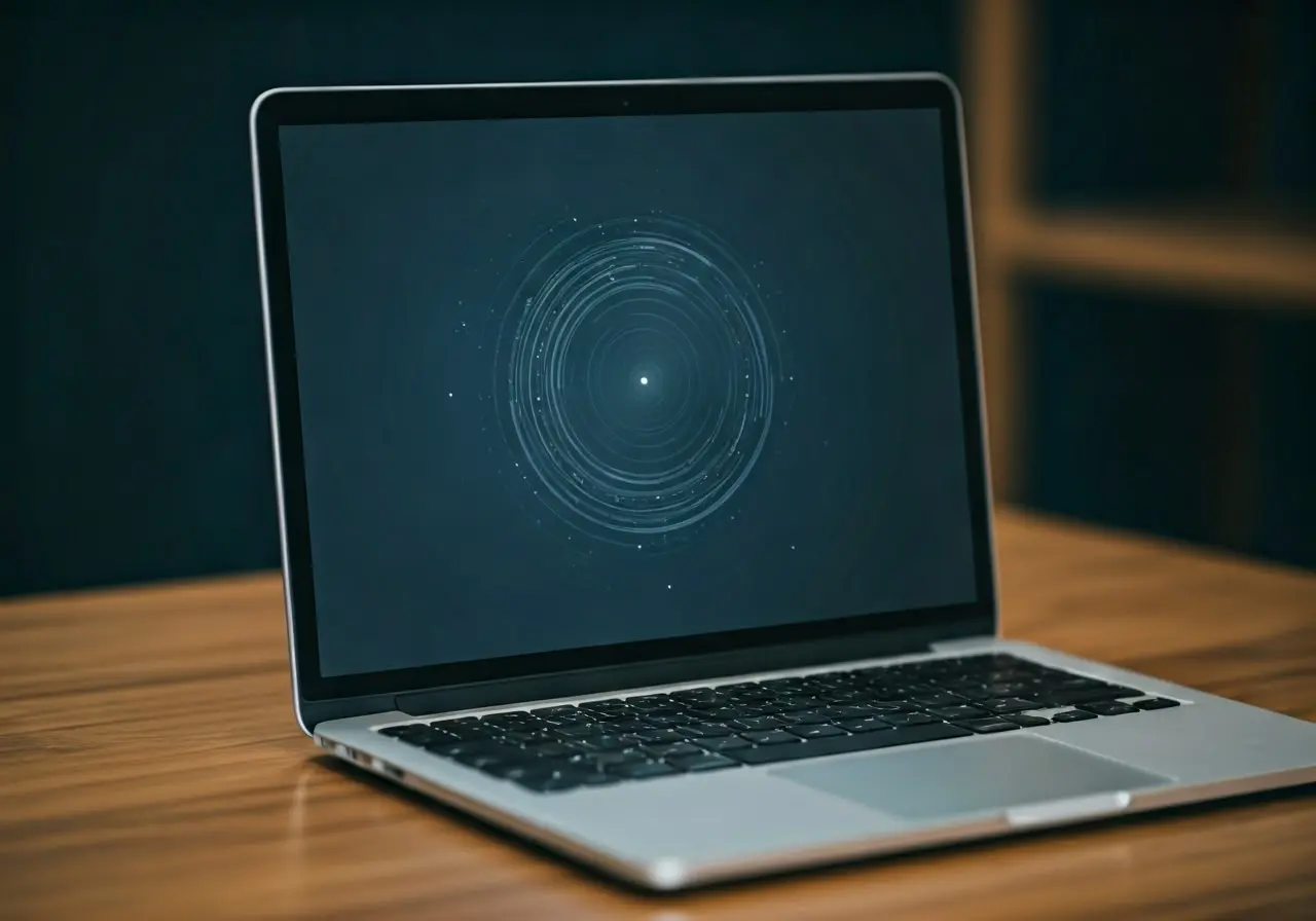 A laptop open to an online brow lamination course. 35mm stock photo