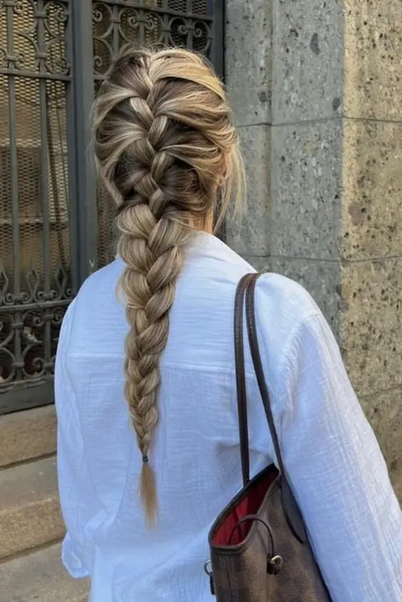 huggie earrings braid hairstyle