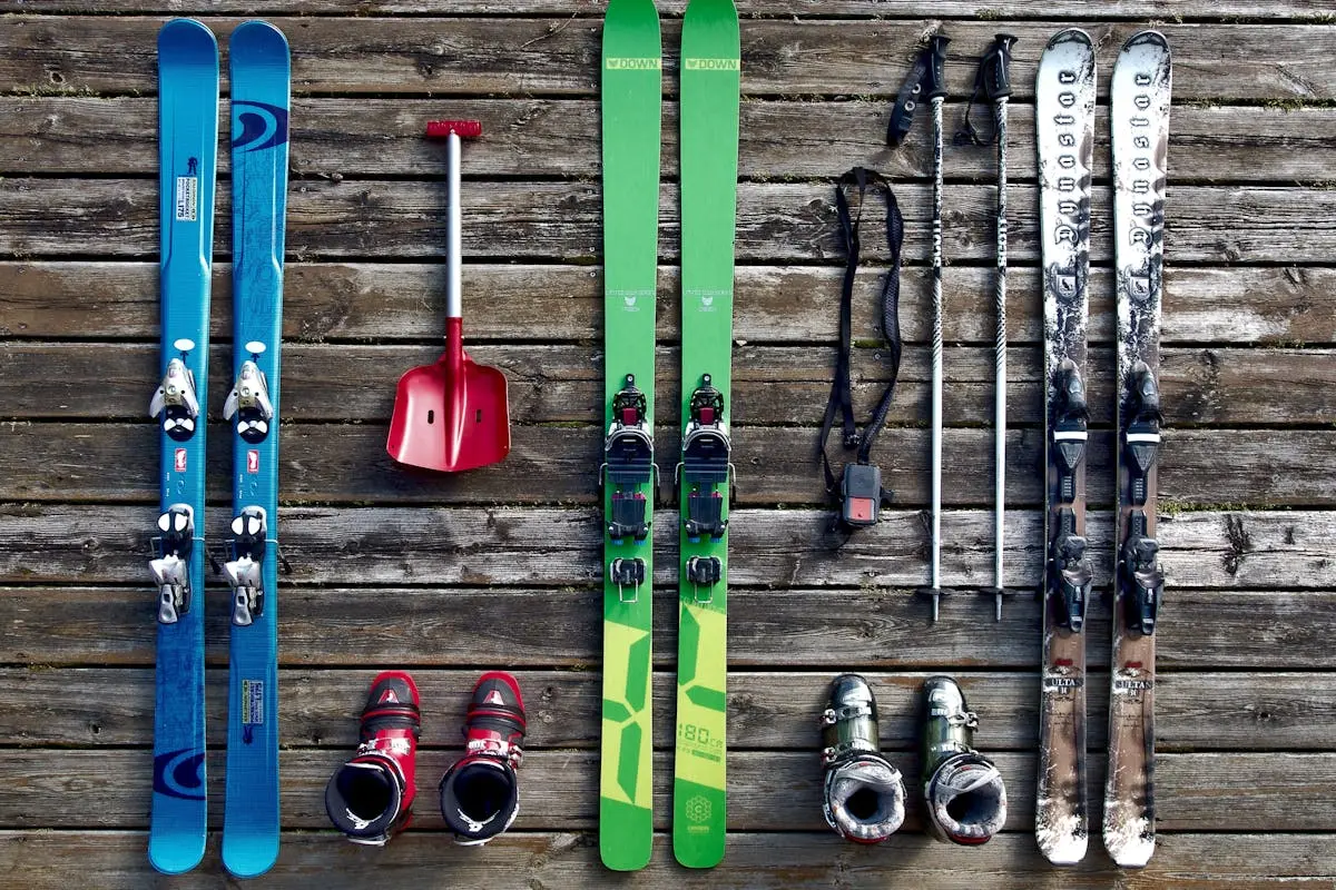 Flatlay of Skiing Equipment