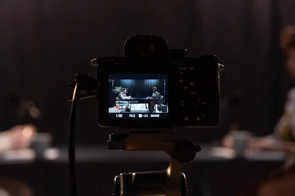 Black DSLR Camera Taking Photo of a Man and a Woman