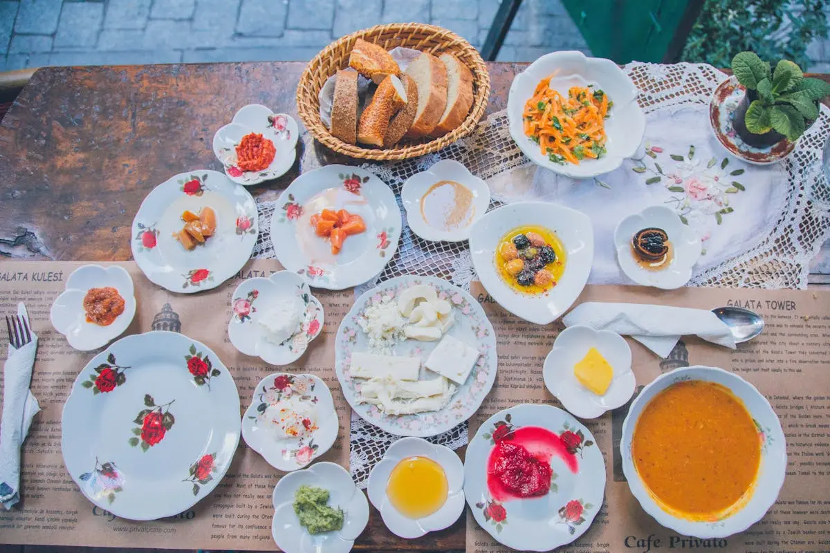 Homemade Breakfast on a Table Outdoors 