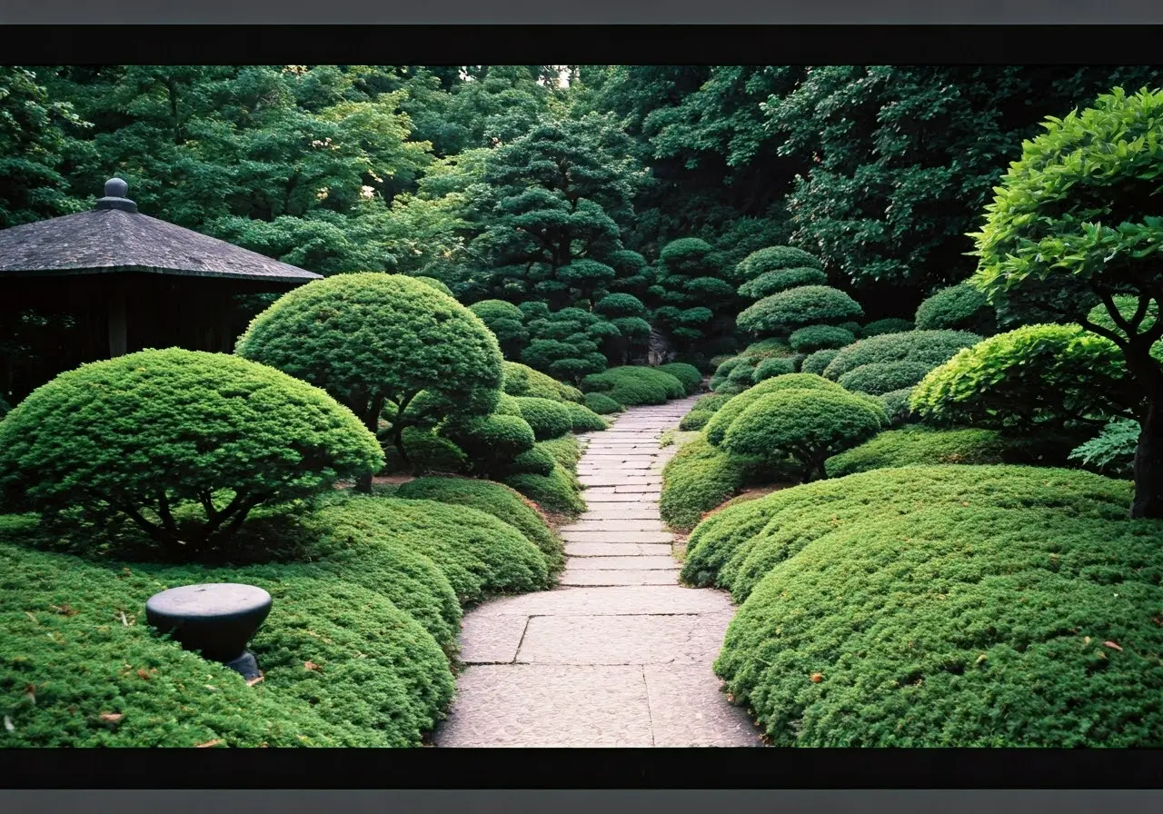 A serene garden representing harmony and balance in treatment. 35mm stock photo