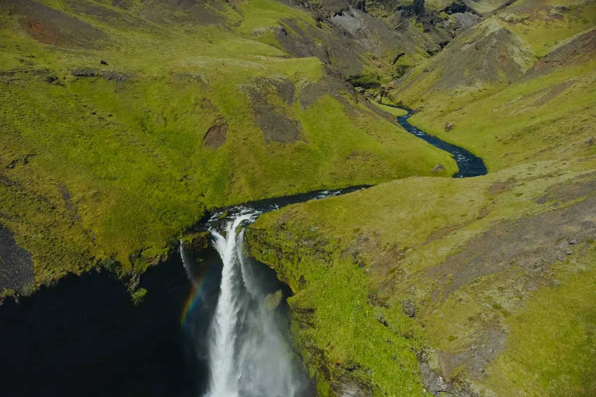 Waterfall in Iceland perfect for travel backpacks