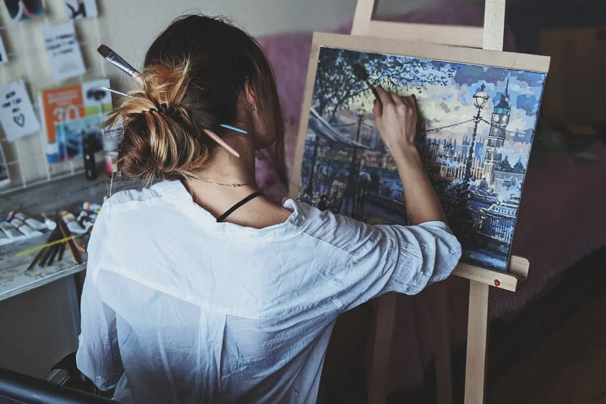 Photo Of Woman In Front Of Painting