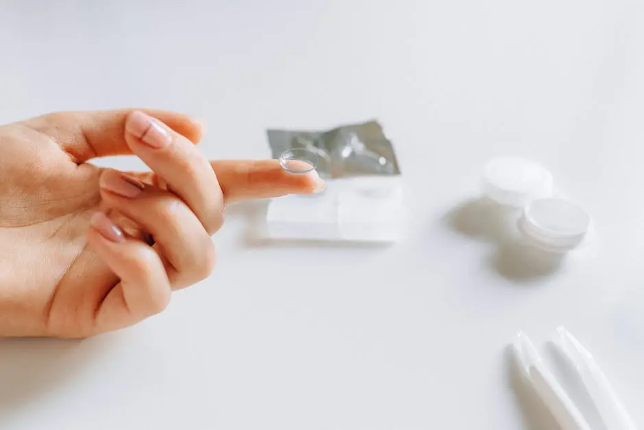 Close-up Photo of Contact Lens on Finger