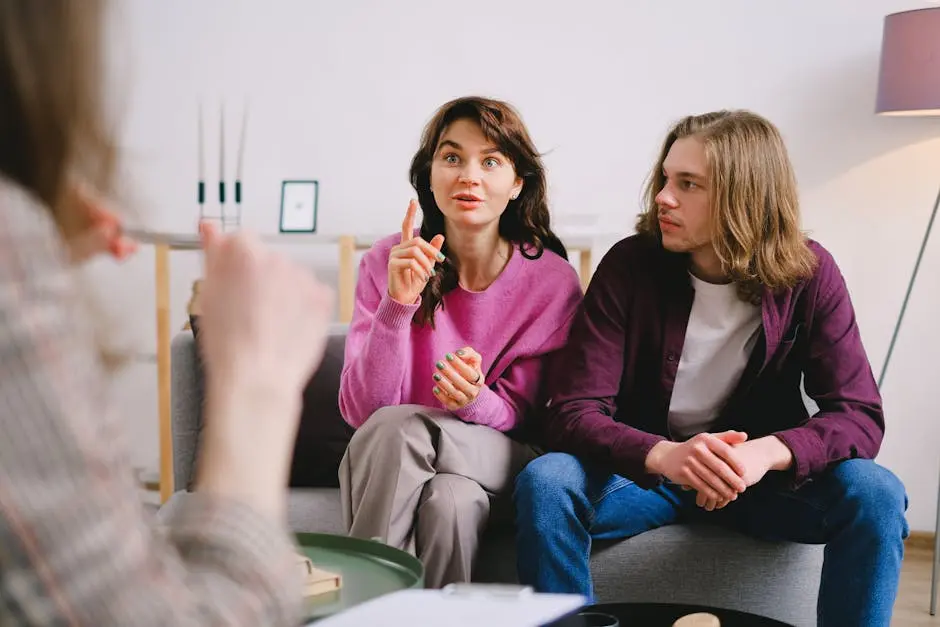 Couple Talking at Psychotherapy Session