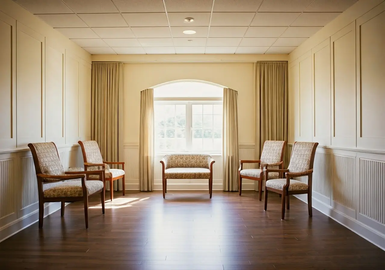 A serene hospice room with a peaceful, spiritual atmosphere. 35mm stock photo