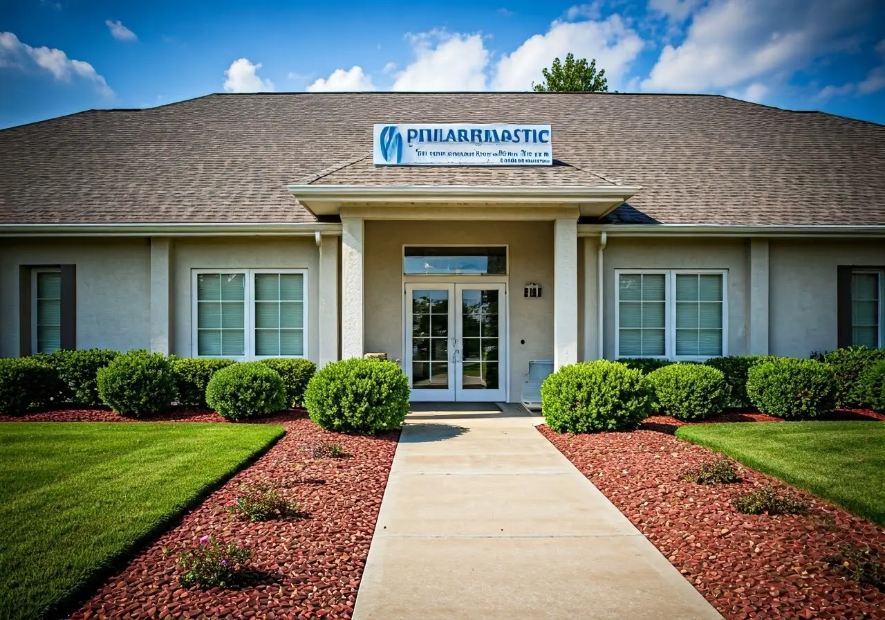 A calming chiropractic clinic exterior with a welcoming entrance. 35mm stock photo