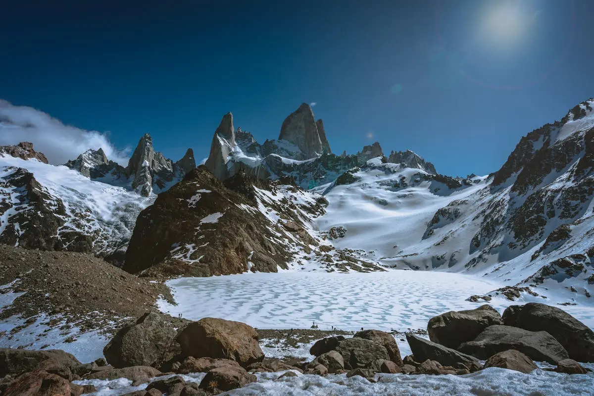 Snow Covered Mountain Under Blue Sky are perfect places for waterproof backpacks