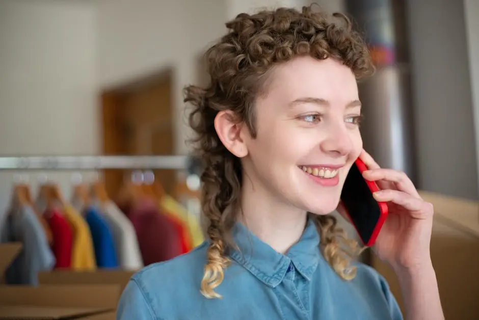 Close-up of a Happy Woman in a Phone Call