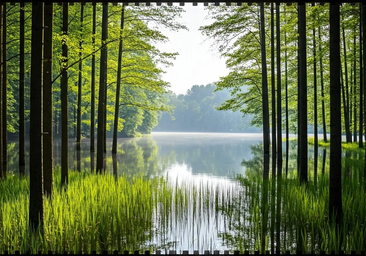 A serene landscape promoting tranquility and natural healing. 35mm stock photo