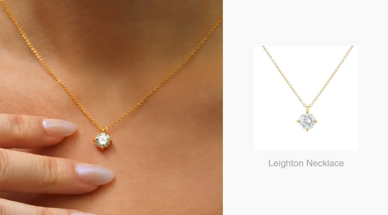 leighton diamond gold dainty necklaces