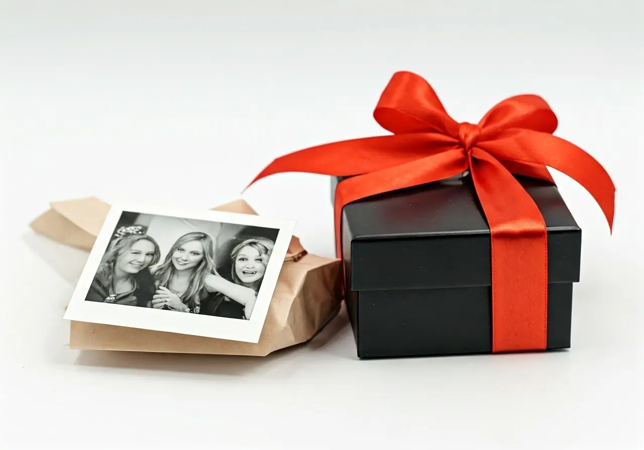 A selection of beautifully wrapped, unique engagement gifts. 35mm stock photo