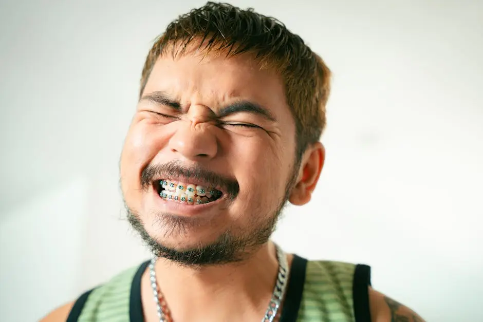 Man with Braces on Teeth