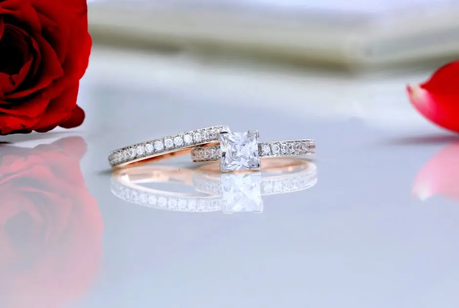 Silver Diamond Rings in Close Up Photography