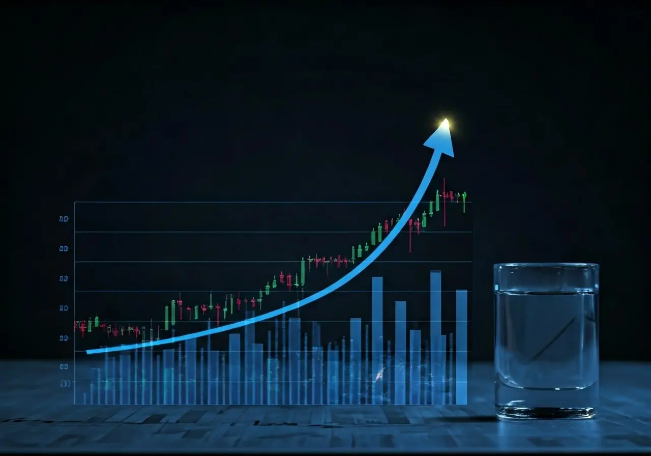 A close-up of a financial growth chart and investment graphs. 35mm stock photo