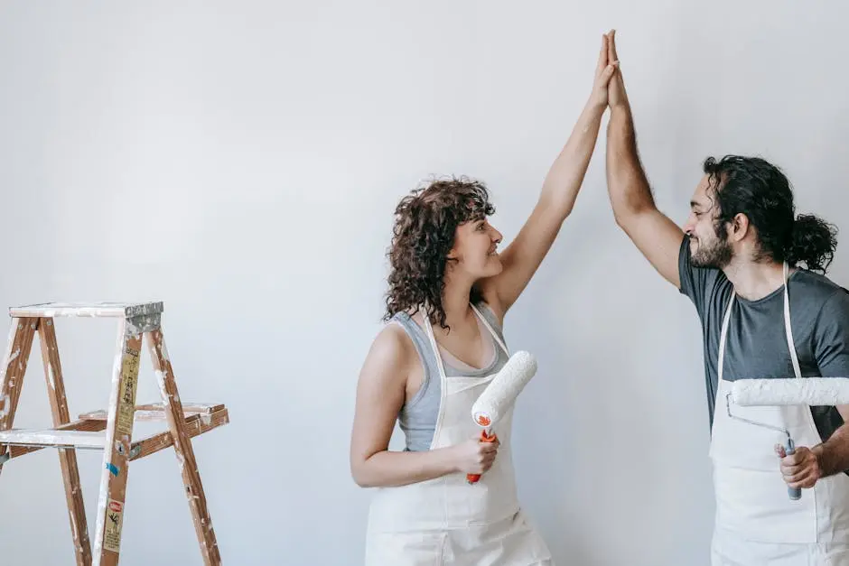 Couple Done With Painting The Wall