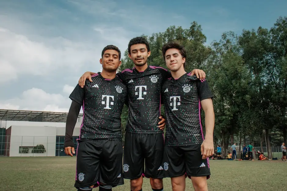 Portrait of Soccer Players in Bayern Munich Jerseys