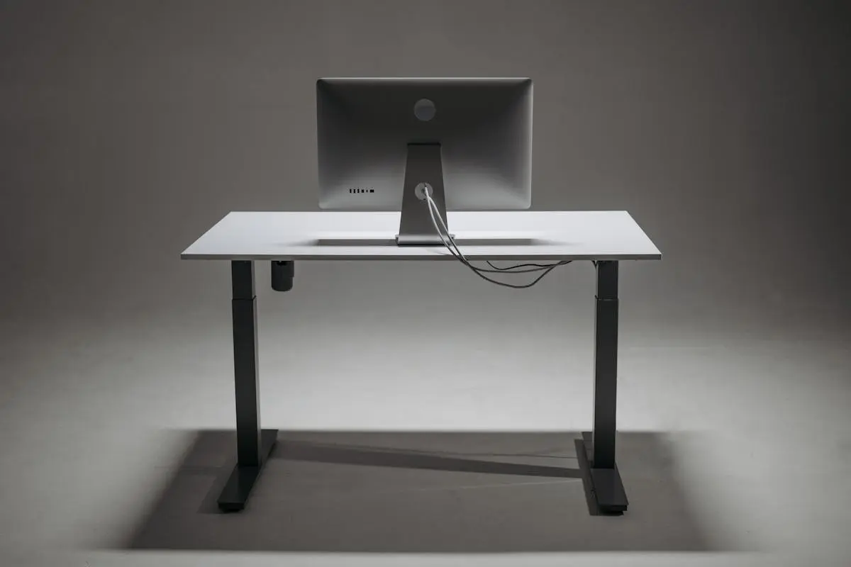 A Monitor on a Height Adjustable Desk
