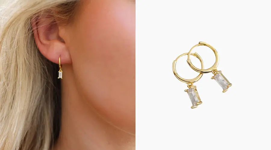 hunter huggies diamond hoop earrings