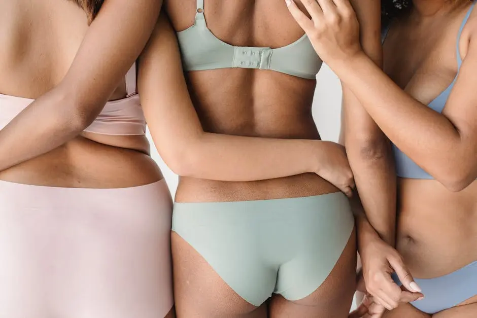 Close-up of Women in Seamless Lingerie Posing Together