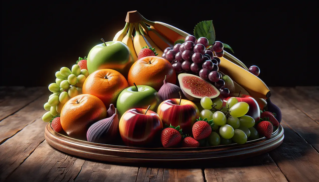 a platter of fresh fruit