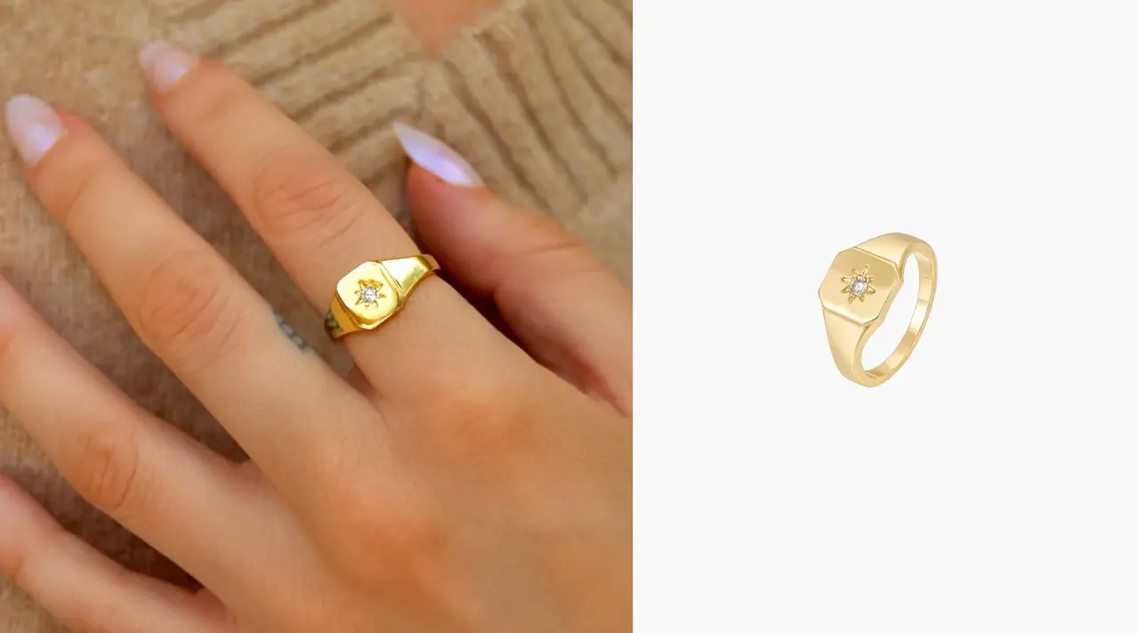 gold plated signet ring