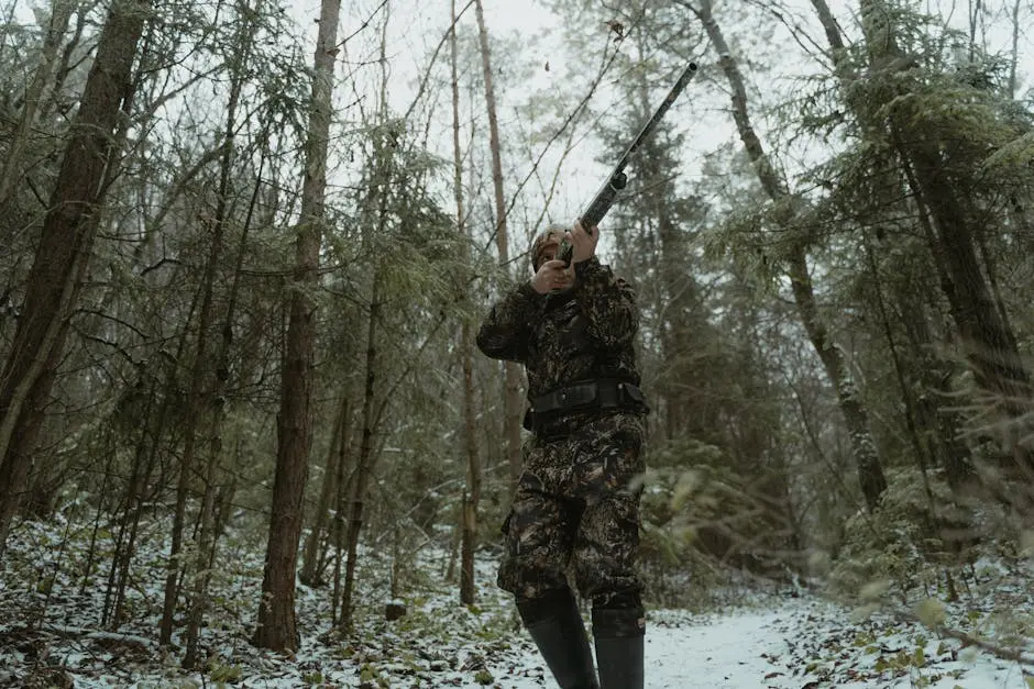 Man Hunting in a Forest