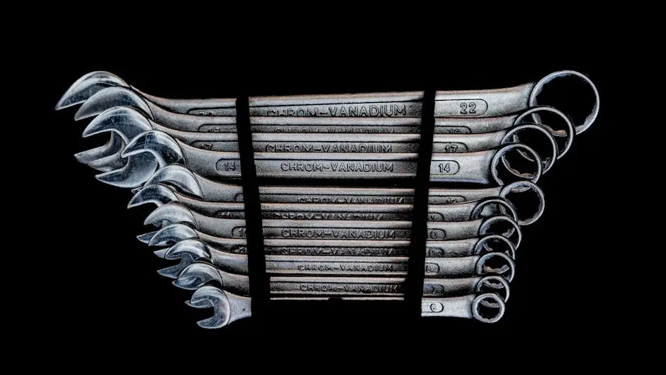 Wrench Set On Black Background