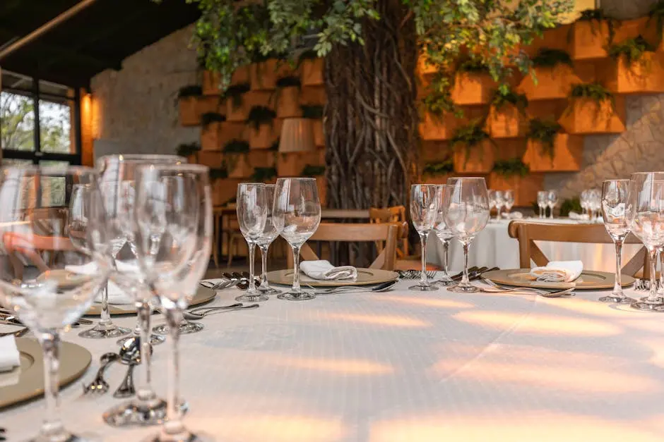 Restaurant Table Prepared for Guests