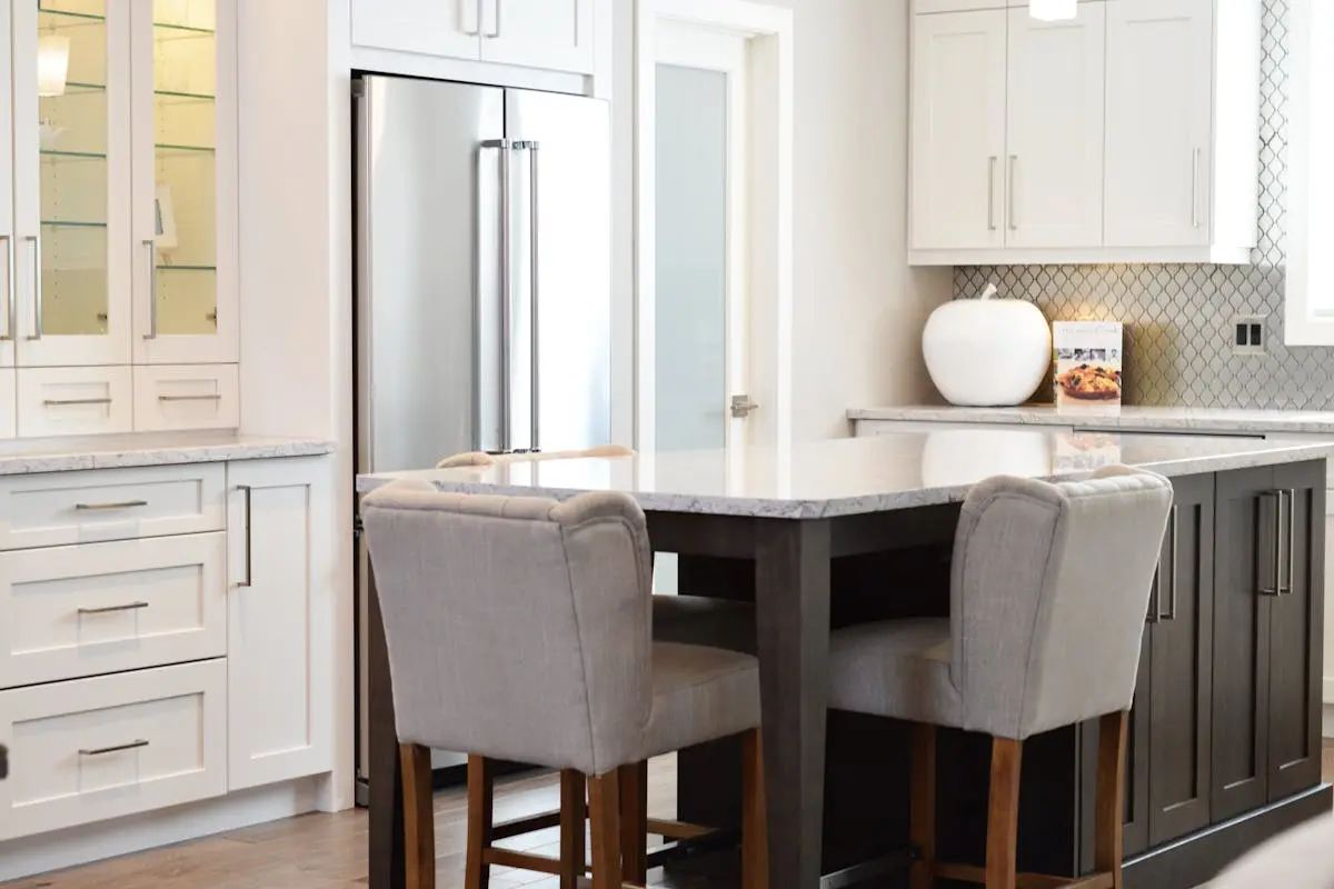 Rectangular White Marble-top Table With Wooden Base