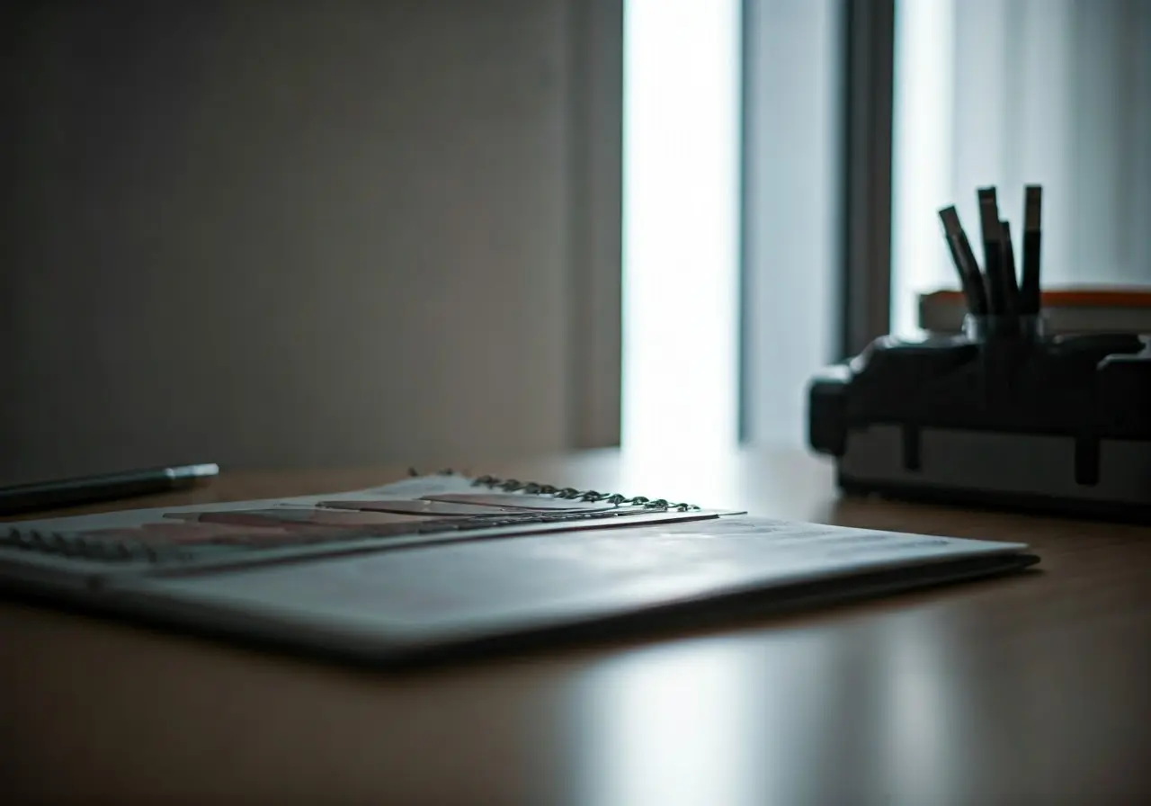 A clean workspace with a visible HEPA vacuum cleaner. 35mm stock photo