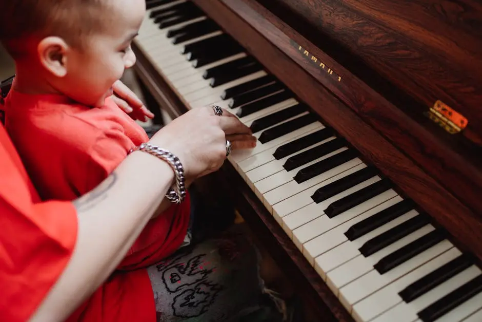 Parent and Child Playing Piano