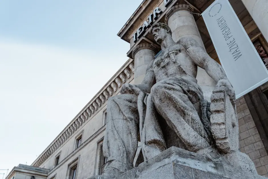 Ancient Statue In Low Angle View