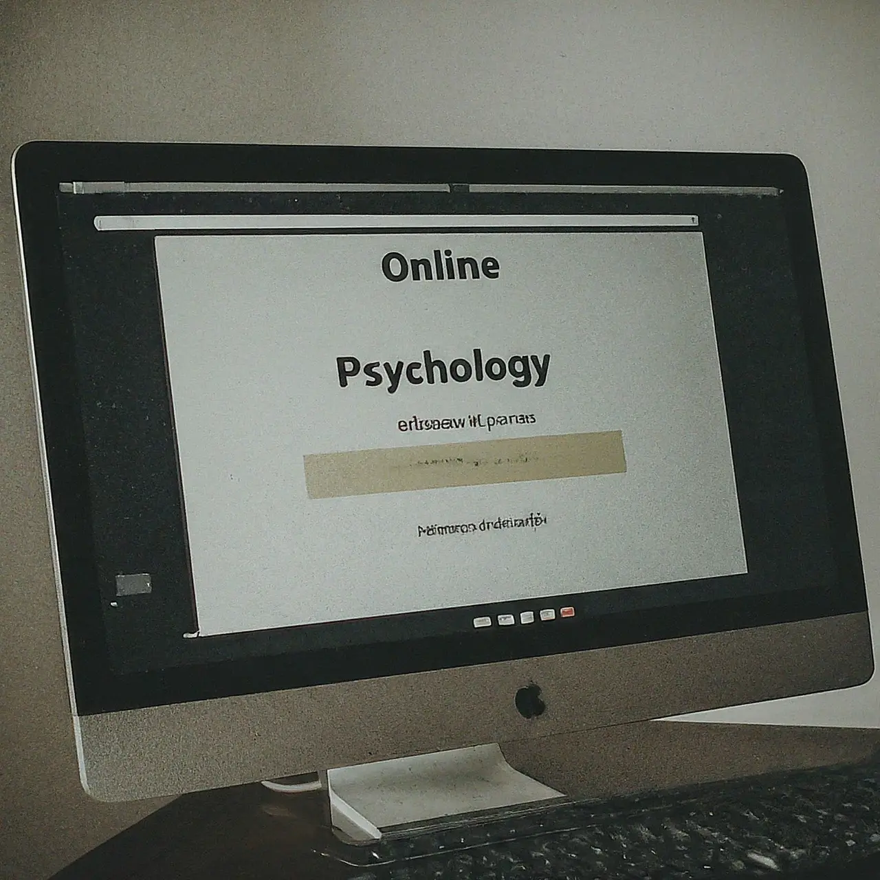 A computer screen displaying an online psychology course portal. 35mm stock photo