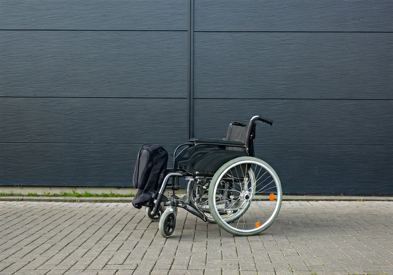 A wheelchair-friendly vehicle ready for passenger. 35mm stock photo