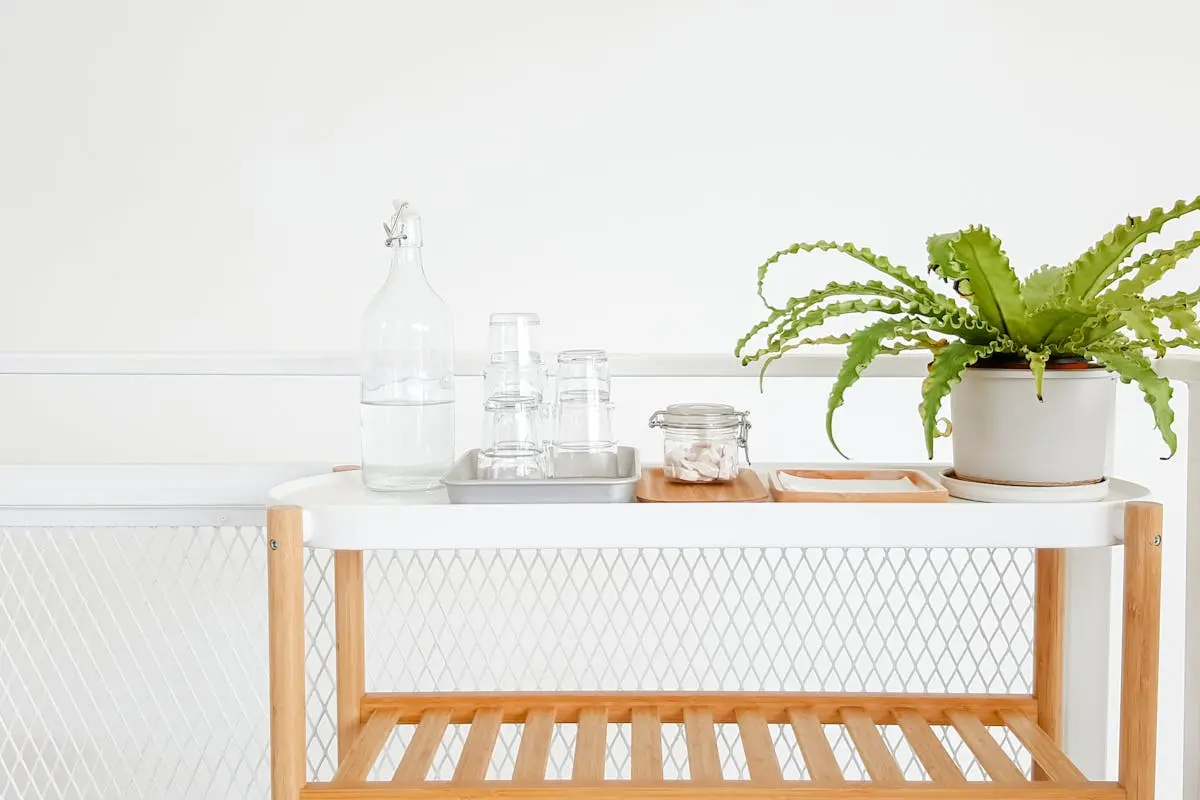 Clear Glass Bottle on Table