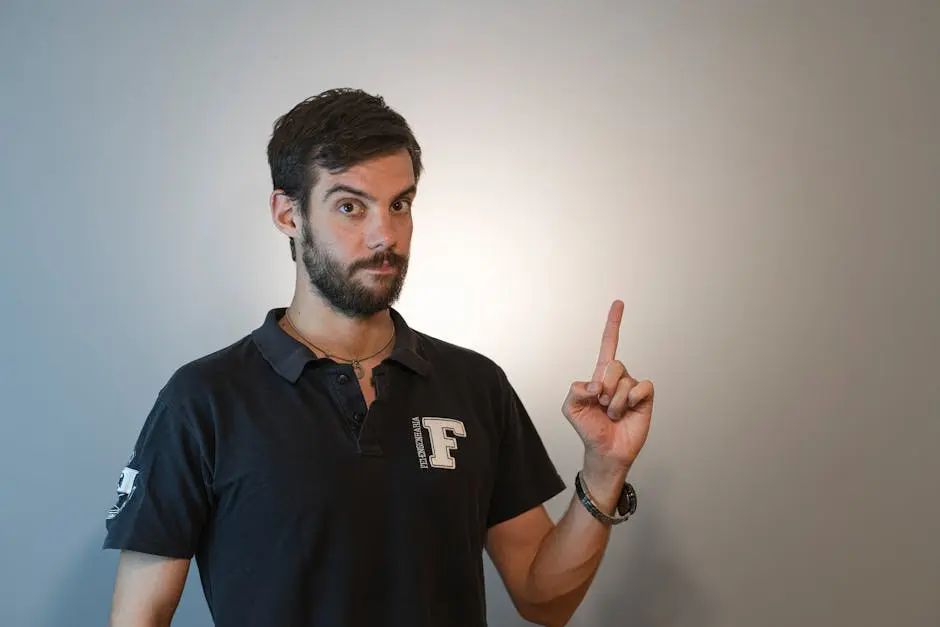 Man with a Beard Wearing Polo Shirt