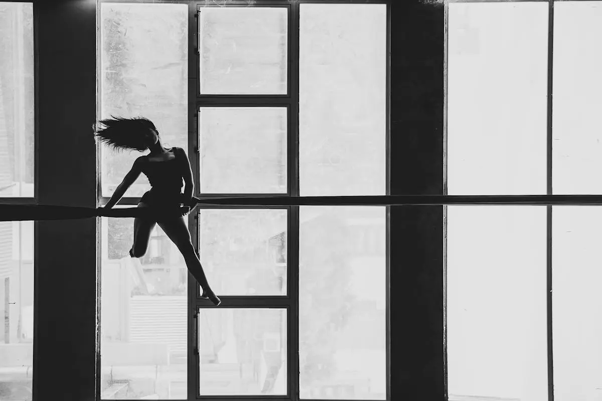 A Woman Engaged in Aerial Dancing