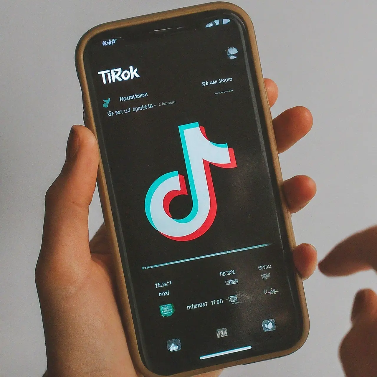 A smartphone displaying the TikTok app and graph analytics. 35mm stock photo