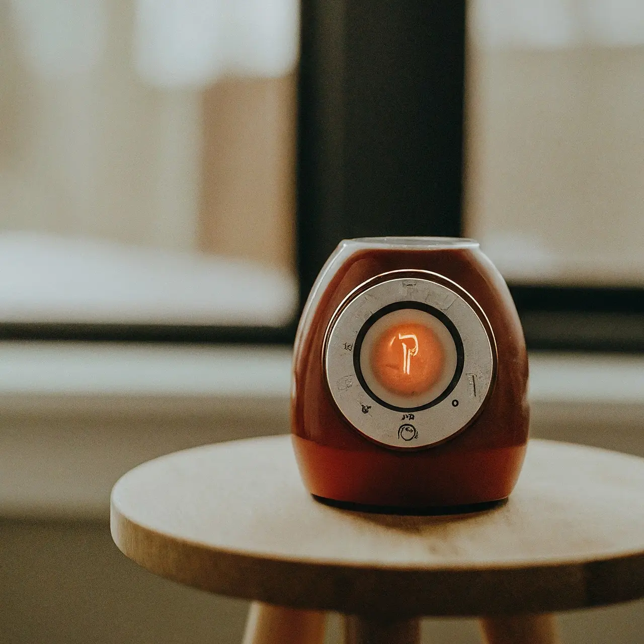 A close-up of a digital wax heater with adjustable temperature settings. 35mm stock photo