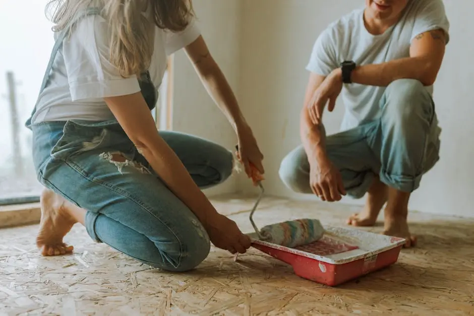 Man and Woman Doing Home Painting