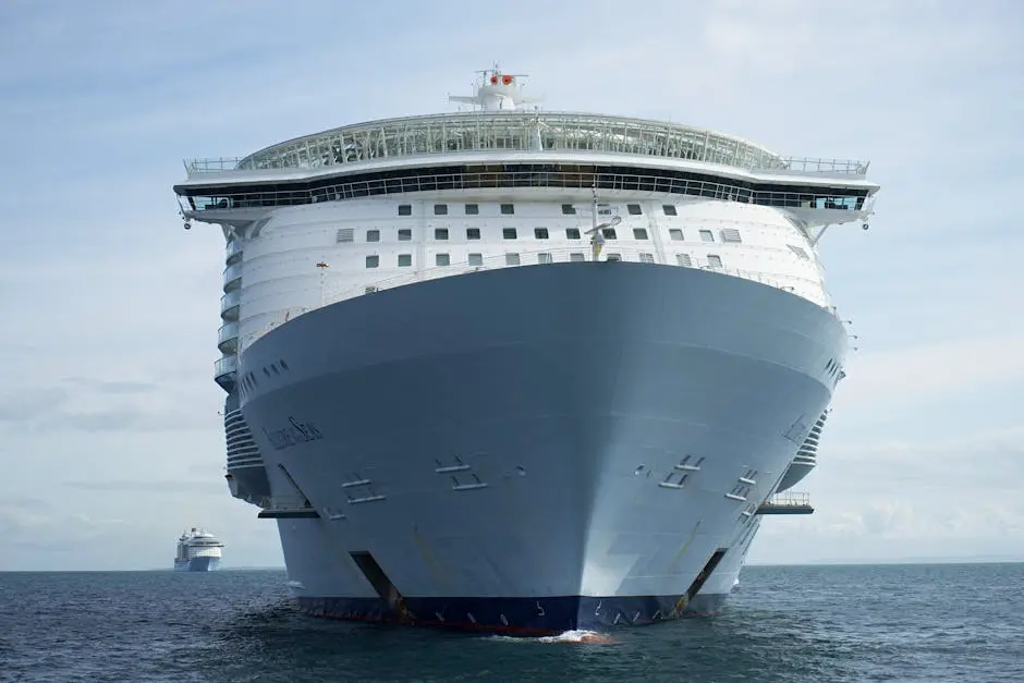 Photograph of a Large Cruise Ship on an Ocean