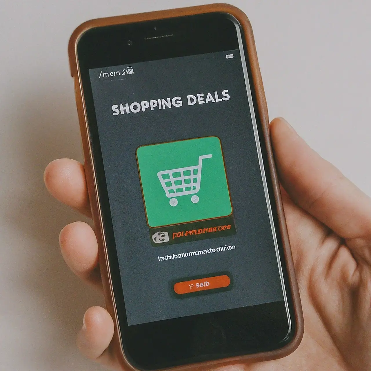 A smartphone displaying a shopping deals tracking app. 35mm stock photo